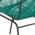 thumbnail image 4 of Modern Outdoor Woven Basket Club Chairs with PP Rattan and Iron Frame, Teal, Set of 2, 4 of 8