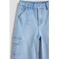 thumbnail image 2 of Girls Wide Leg Skater Cargo Jeans, 2 of 8