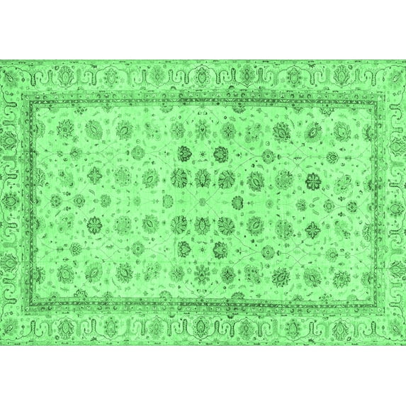 Ahgly Company Indoor Rectangle Oriental Emerald Green Traditional Area Rugs, 4' x 6'