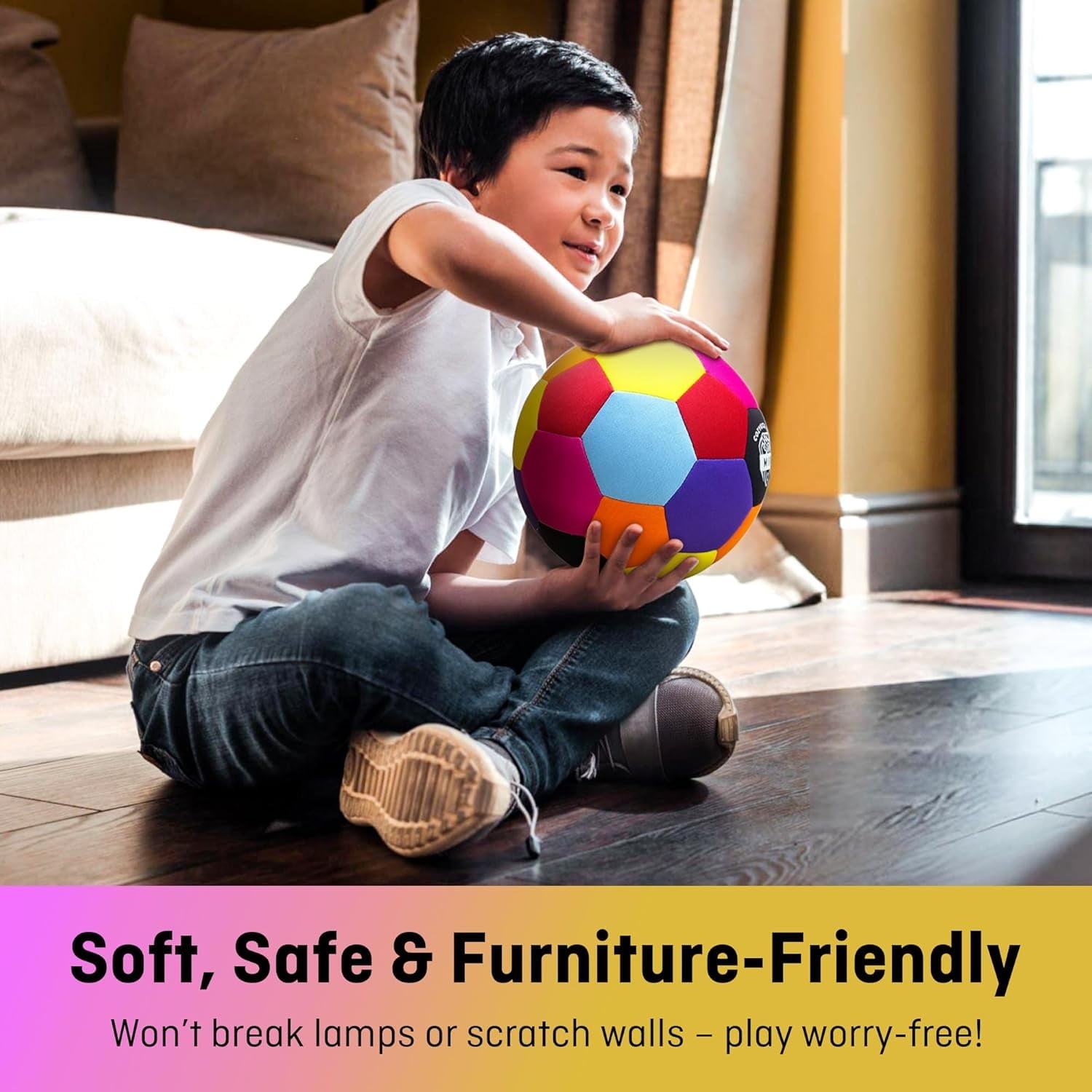 MIP Soft Indoor Soccer Ball – Size 4 Padded Ball for Kids Safe for Indoors Real Bounce Feel Quiet Ball for Active Play at Home