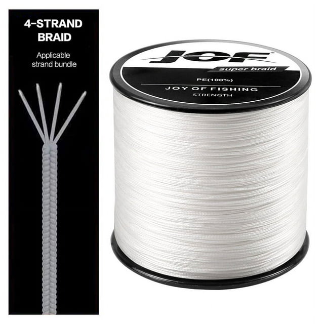 4 Strands Abrasion Resistant Braided Fishing Line PE Super Strong Anti-bite Line, Fishing Accessories For Freshwater 3000M White Mainline