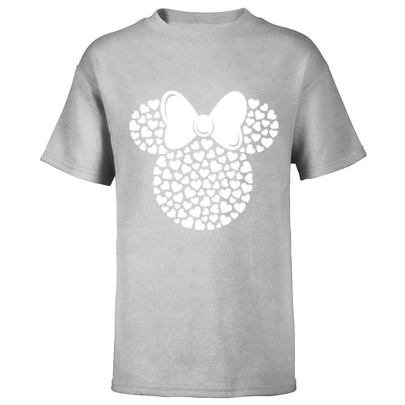 Disney Minnie Mouse Icon Filled with White Hearts - Short Sleeve T-Shirt for Kids - Customized-Athletic Heather