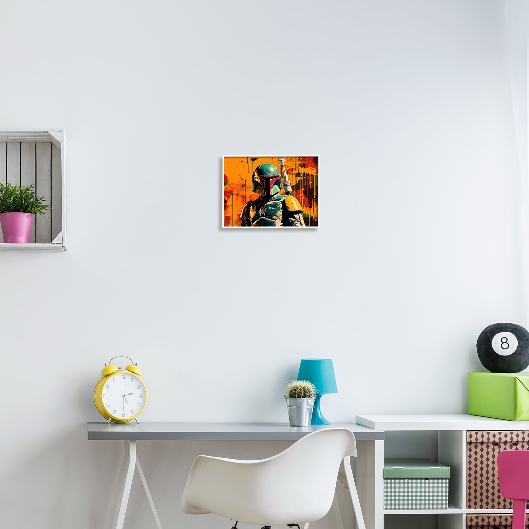 Stupell Industries Sci-Fi Pop Urban Style Fairy Tales & Fantasy Painting White Framed Art Print Wall Art, 14 x 11