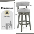 thumbnail image 2 of Gymax Upholstered Swivel Round Seat Bar Height Stools, Gray (Set of 4), 2 of 8