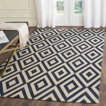 SAFAVIEH Cedar Brook Ingram Geometric Area Rug, Ivory/Navy, 4' x 6'