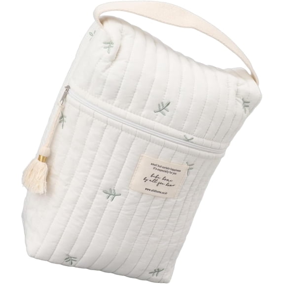 Diaper Tote Bags, Quilted Cotton Diaper Bag Organizing Pouches with Zipper, Soft Cotton For Outdoor Activity (Leaf)Q