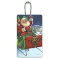 thumbnail image 1 of Christmas Holiday Santa Merry Sleigh Ride Luggage Card Suitcase Carry-On ID Tag, 1 of 8