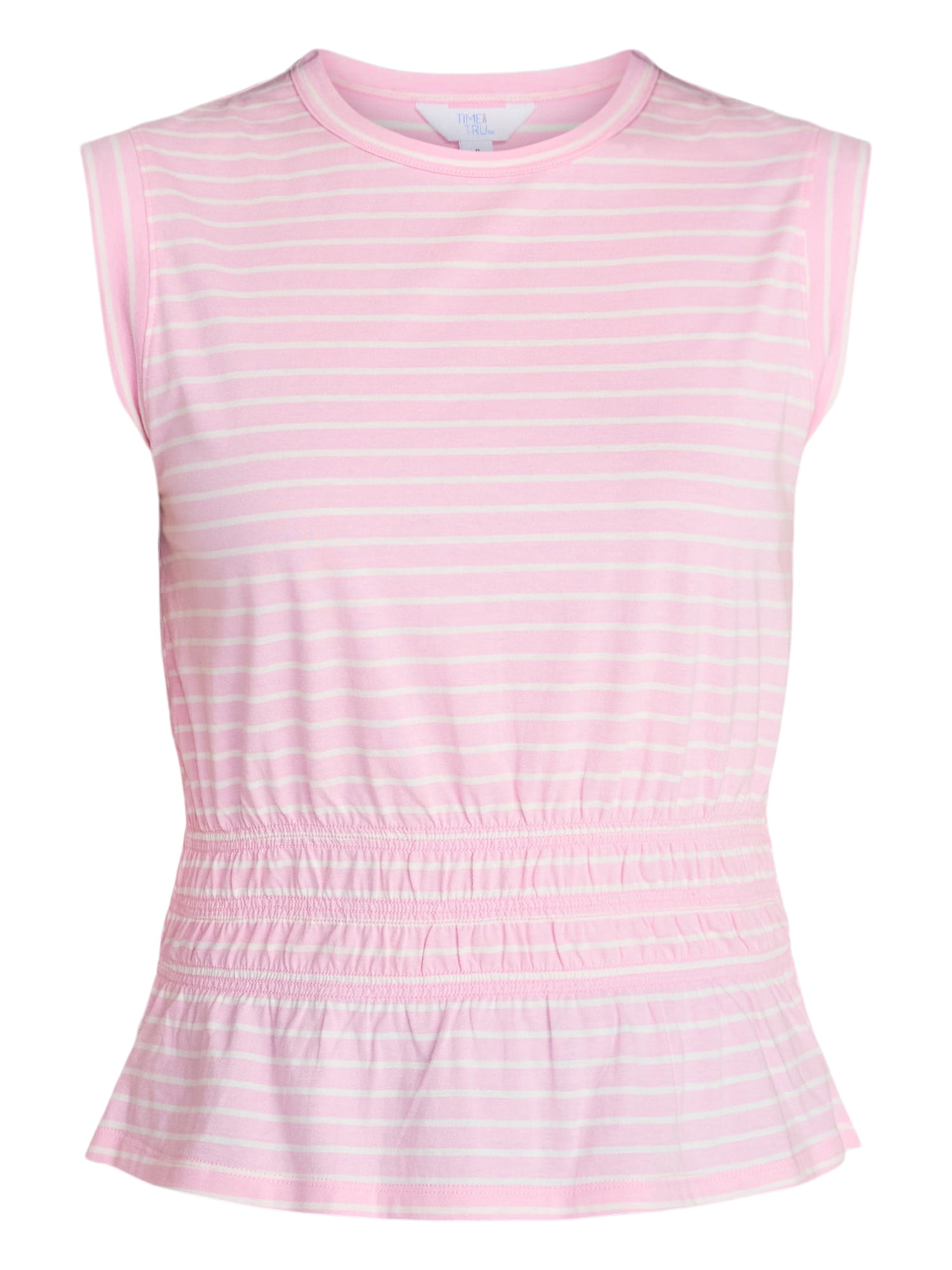 Time and Tru Women's Cotton Peplum Tank Top, Sizes XS-XXXL