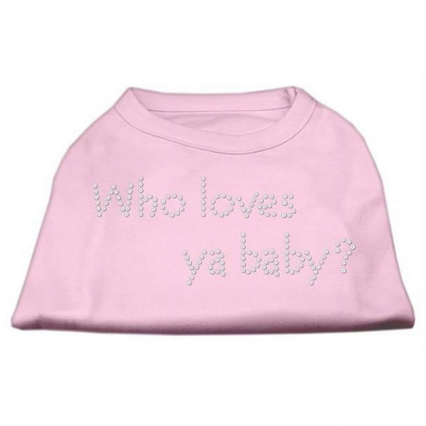 Qui Aime Ya Bébé? Chemises en Strass Rose Clair L (14)