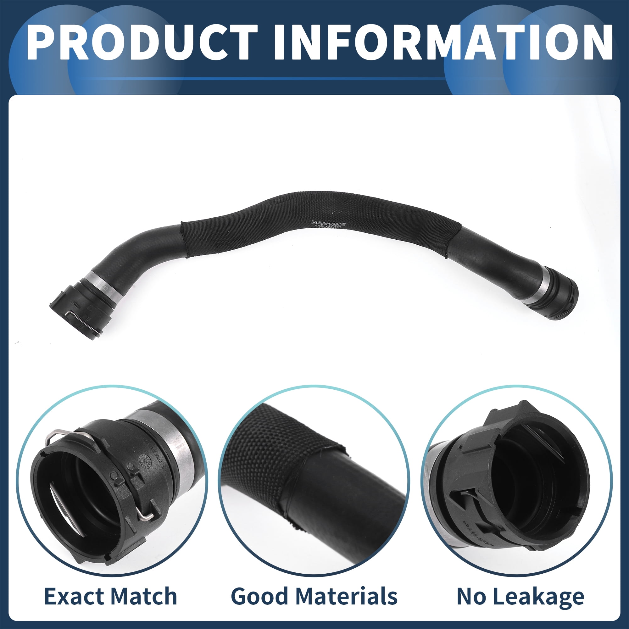 Unique Bargains Radiator Hose for Audi Q5 2.0L 2011-2012 Black Rubber Coolant Pipe