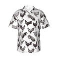 thumbnail image 2 of Picia Funny Chicken Gentle Cotton Regular Fit Short Sleeve Casual Hawaiian Shirt for Men-X-Large, 2 of 9