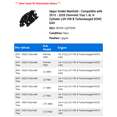 thumbnail image 2 of Upper Intake Manifold - Compatible with 2015 - 2020 Chevy Trax 1.4L 4-Cylinder LUV VIN B Turbocharged DOHC GAS 2016 2017 2018 2019, 2 of 2
