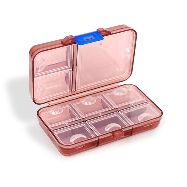 Organizador de pastillas, Mini almacenamiento semanal para tabletas, dispensador sellado de gran capacidad, soporte diario, recordatorio de viaje Almacenamiento y organización del hogar Marrón Matsuzay HA012381-03