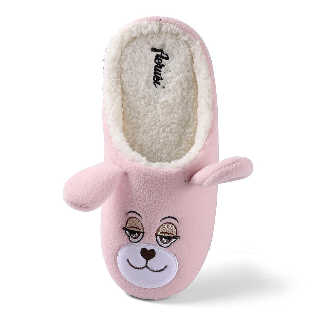 Aerusi Toddler Flopsy Teddy Bear Indoor Slippers