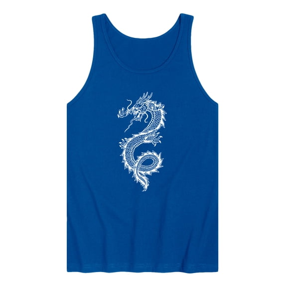 Instant Message - Chinese Dragon White Graphic Tank Top