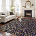 thumbnail image 3 of Vintage Brown Area Rugs Collection 5'x8', Retro Abstract Mediterranean Style Art Non Slip Indoor Rectangle Throw Runner Rug Floor Mat Carpet for Living Room Dining Table Bedroom Nursery, 3 of 9