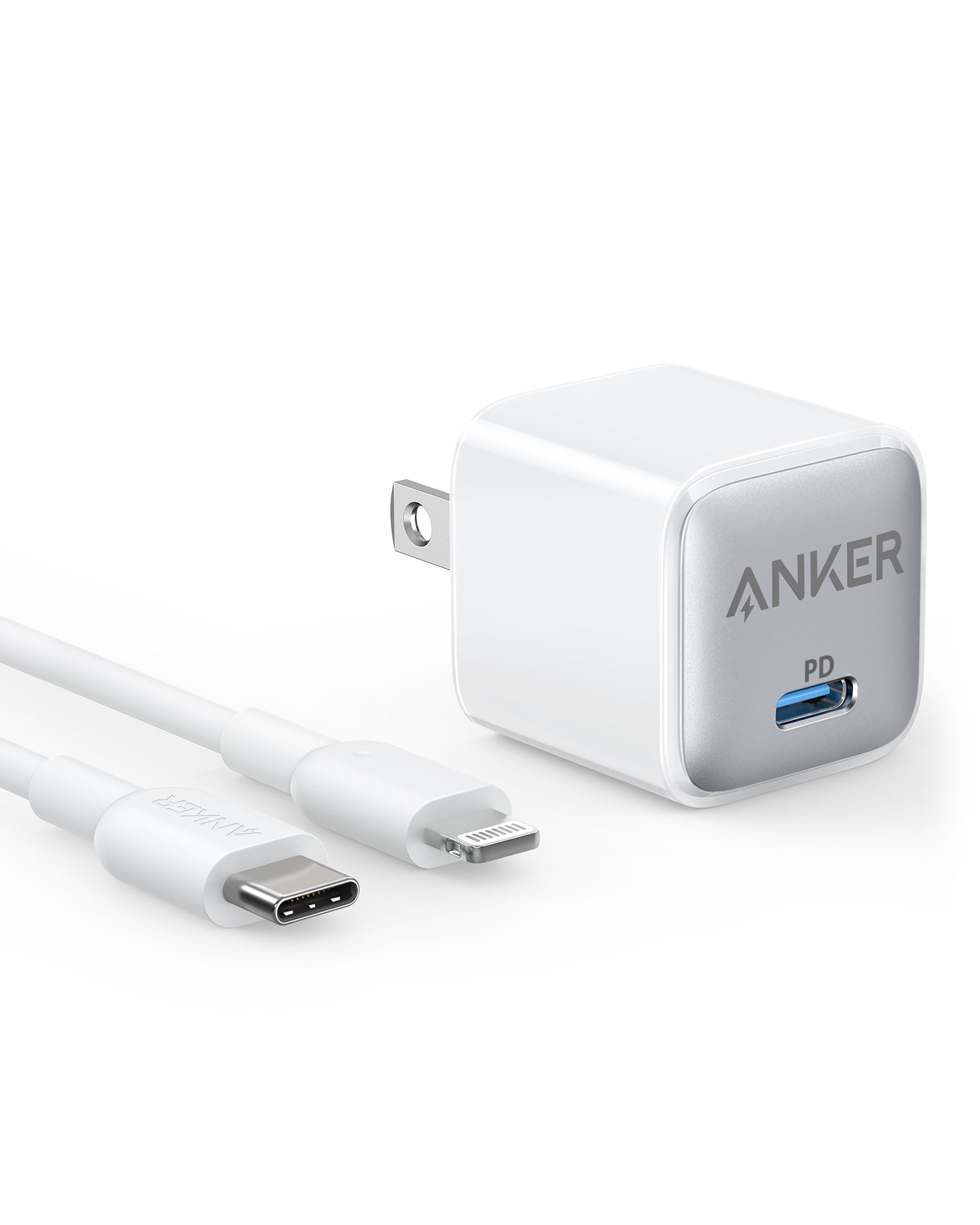 Anker USB-C PD Charger 20W Nano Pro with 3ft USB-C to Lightning  Cable,MFi-Certified 