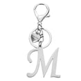 thumbnail image 1 of Llave de letra inicial Uxcell M, anillo de alfabeto de corazón de acero inoxidable, plata, 1 of 6