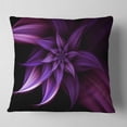 thumbnail image 2 of Designart Fractal Flower Purple - Floral Throw Pillow - 16x16, 2 of 5