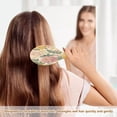 thumbnail image 6 of Wood Paddle Brush with Cushion & Round Hair Brush Retro Plant Pattern Detangling Brush for All Hair Types, 6 of 7