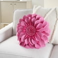 thumbnail image 4 of Mina Victory Sofia Suedette Flower 14" x 14" Round Pink Throw Pillow, 4 of 5