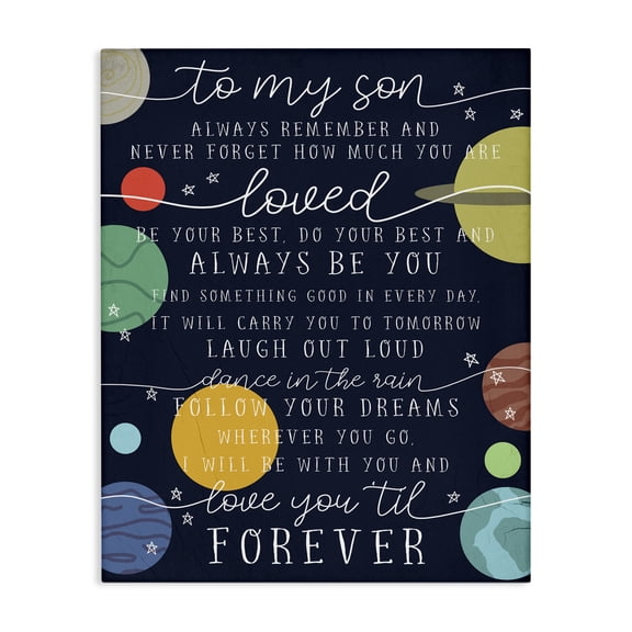 Stupell Industries Bohemian My Son Love You Forever Phrase Outer Space Canvas Art, 16 x 20, by Lil' Rue