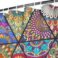 thumbnail image 4 of Extra Long Boho Shower Curtain 72x84 Inches - Vintage Floral & Tropical Leaves Pattern, Waterproof Bohemian Bathroom Decor with 12 Hooks, Tribal Rustic Style, 4 of 5