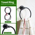 thumbnail image 3 of Bathroom Hardware Set, 2pcs 24in Retractable Hand Single Towel Bar with 2pcs Toilet Paper Holders, 2pcs Towel Rings 4 Multifunctional Robe Hooks (10pcs, Matte Black, Single Towel Bar), 3 of 7