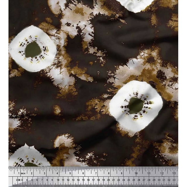 Soimoi Poly Georgette Fabric Spider Tie-Dye Fabric Prints by Yard 52 Inch Wide