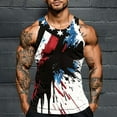 thumbnail image 2 of Cmfcve Men's Independence Day Tank Top Printed Pullover Patriotic Vest Sleeveless Round Neck Fitness Undershirt, 2 of 5