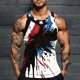 thumbnail image 1 of Camiseta sin mangas de cuello redondo para hombre, con estampado del Día de la Independencia, cuello redondo, estilo informal, deportiva, para hombre, 1 of 5