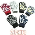 thumbnail image 1 of Cheers.US 2 Pairs Boys Girls Magic Stretch Gripper Gloves Kids Children Autumn Winter Warm Camouflage Anti Slip Knitted Gloves Sports Mitten, 1 of 8