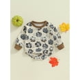 thumbnail image 2 of Nygoyerh Baby Boys Halloween Romper Newborn 3M 6M 12M 18M Pumpkin Print Sweatshirt Long Sleeve Crew Neck Jumpsuit Infant Clothing for Fall, 2 of 8
