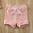 thumbnail image 2 of Douhoow 0-24M Newborn Baby Knit Solid Short Sleeve Romper Tops+Shorts Summer Boy Girl Clothes Set, 2 of 6