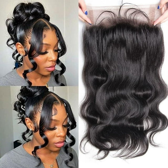 Cabello humano con encaje frontal DSEKCAIN, ondulado, 150%, 12 cm