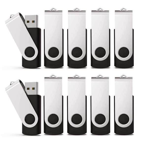 KEXIN Lot de 10 Clés USB 32 Go, Noir USB 2.0