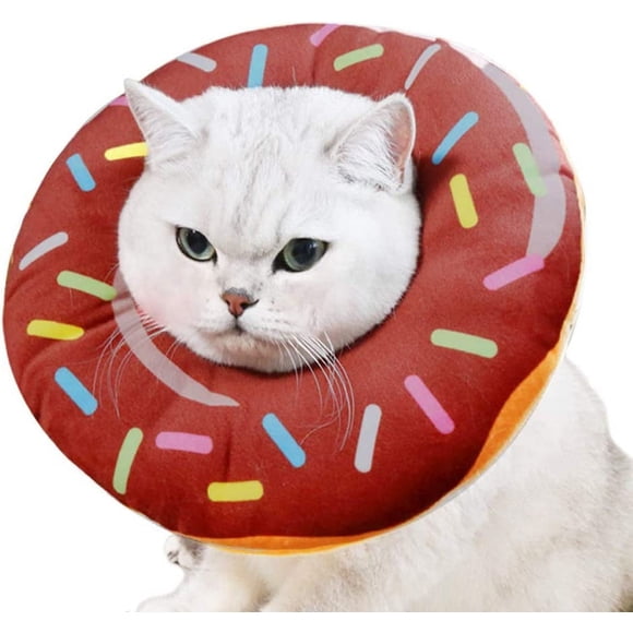 Jinsinto Adjustable Cat Cone Collar Soft, Cute Donut E Collar for Cats After Surgery, Cat Neck Cones to Stop Licking