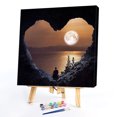 thumbnail image 2 of Kit de pintura sin marco por números DIY corazón montaña dibujo sobre lienzo arte artesanal Hugtrwg Para estrenar, 2 of 9
