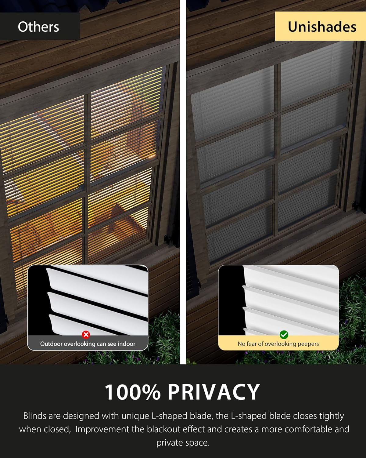 No Drill Blinds for Windows 1" Vinyl L-Shaped Slats Cordless Mini Blinds for Home, for Window Size 22" W × 36" H White