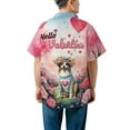 thumbnail image 5 of Hello Valentine’s Day Australian Shepherd Flower Crown Romantic Pink Floral Hawaiian Shirt Breathable Summer Unisex Merch Aussie Dog Lover Gifts - 00031, 5 of 6