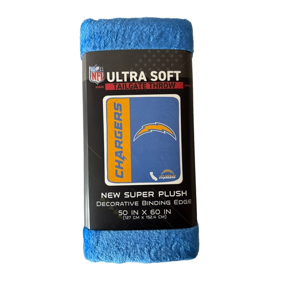 NFL Los Angeles Chargers 50x60 Inch Ultra Soft Tailgate Throw