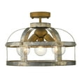 thumbnail image 3 of Golden Lighting Bavaria 3-Light Semi-flush in Colonial Steel, 3 of 6