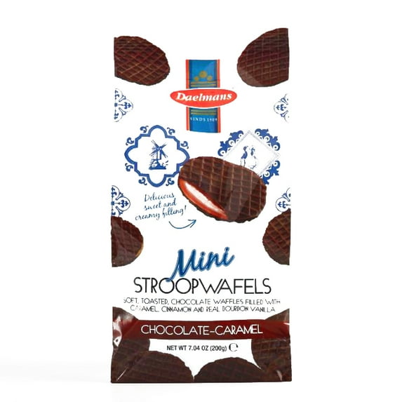 Daelmans Mini Chocolate Caramel Stroopwafels 7.04 oz each (1 Item Per Order, not per case)