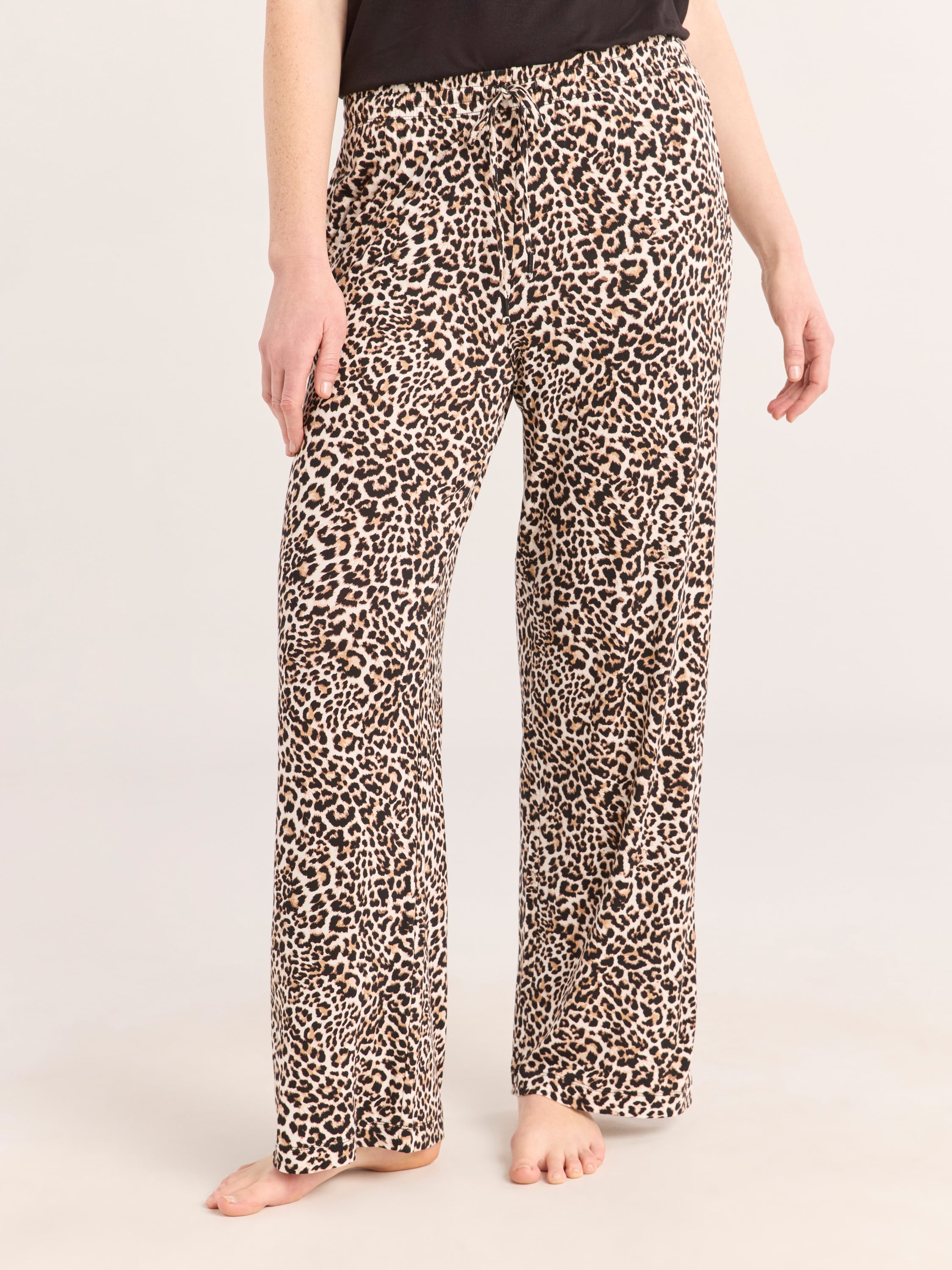 Joyspun Women’s Sleepwear Long Knit Pajama Pants, 29'' Inseam, Sizes S-3X