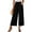 Black, variant on Kmdttou Women Summer Comfortable Casual Slim High Waist Solid Color Cotton Linen Pocket Pants