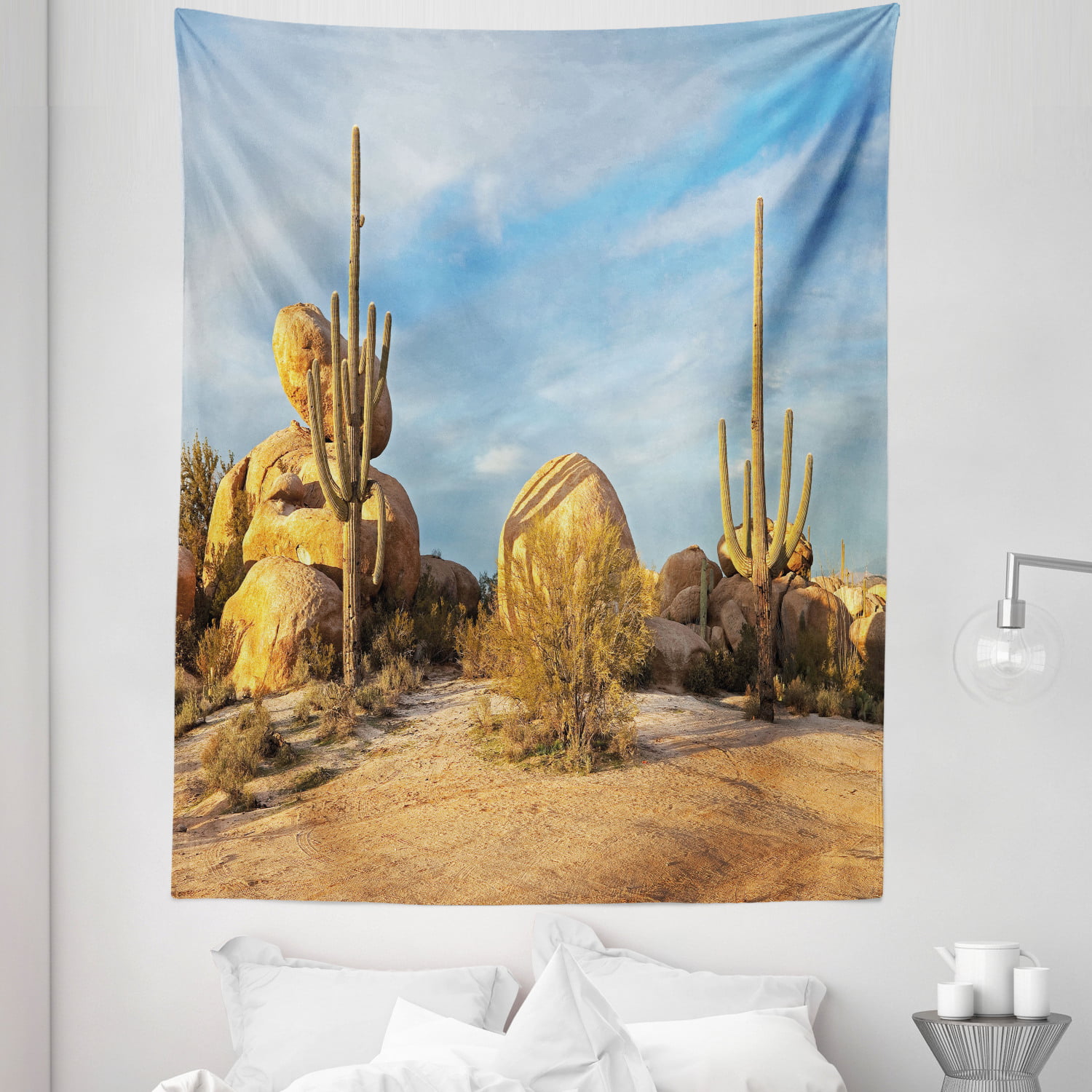 Saguaro cactus and Milky Way Tapestry Wall Hanging for Living Room Bedroom Decor 