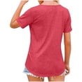 thumbnail image 2 of Summer Saving pimelu USSUMA T-Shirts for Women Trendy Solid Color Cute Petal Sleeve Loose Womens Blouses and Tops Dressy Casual Summer V Neck Short Sleeve Tshirts Shirts Tunic for Women, 2 of 9