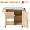 thumbnail image 3 of Ultimate Outdoor Grill Cart with Stainless Steel Top, 31.5" Heavy Duty BBQ Prep Table with Locking Wheels & 3-Tier Storage, 3 of 8