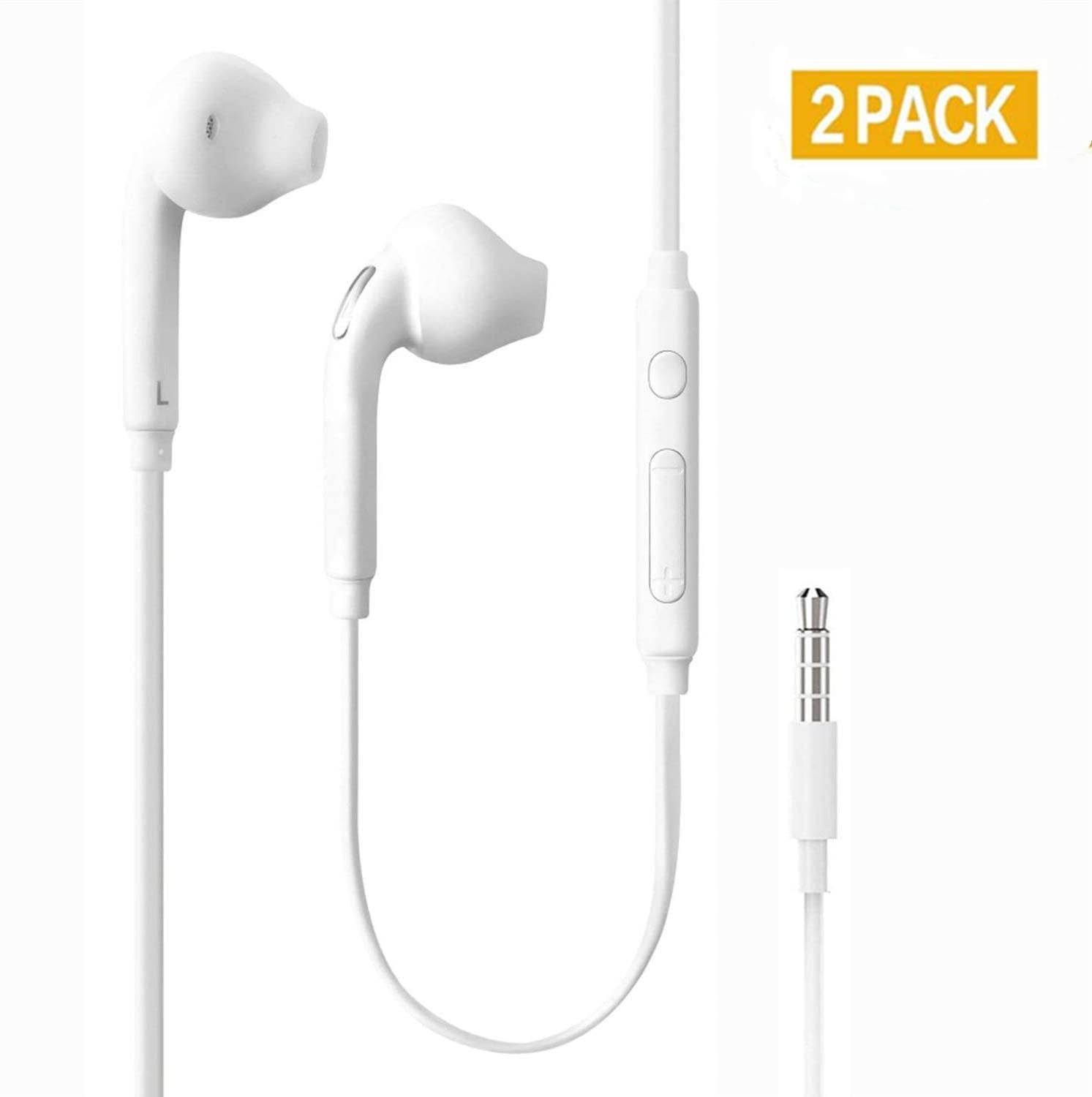 2 Pack Headphones/Earphones/Earbuds,3.5mm Aux Wired inEar Headphones