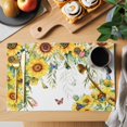 thumbnail image 2 of Sunflower Placemats Set of 4 Summer Botanical Butterfly Watercolor Place Mats Indoor Wipeable Table Mats Washable Cloth Dining Table Placemats for Kitchen Holiday Party Home Decor 13x19 Inch, 2 of 9